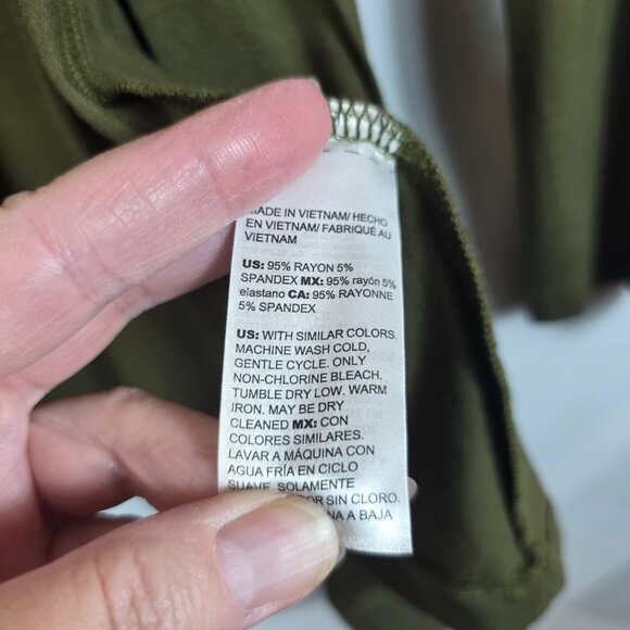 Chico's Olive Green Touch of Cool Knit Open Front Cardigan Women's Size Medium - Picture 7 of 13